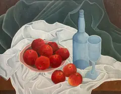 Apples' Still life, 39 x 50cm by Barbara Frey, oil on board, sold Oct 2021