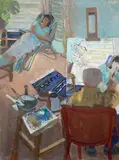 Studio Interior by Myrta Fisher, oil on canvas, sold Oct 2021