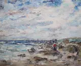 Watching for the boatsOil on boardSigned by T.B. Smith, Oil on board, sold Oct 2021