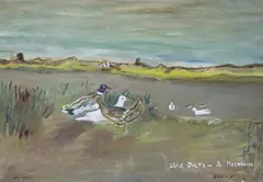 Wild Ducks by Anton Meenan, oil on board, sold Oct 2021