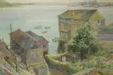 Boat Building Sheds, Falmouth by W. Cecil Dunford, watercolour, sold Oct 2021