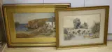 Cornish harbour scene by Richard Wane, watercolour, sold Oct 2021