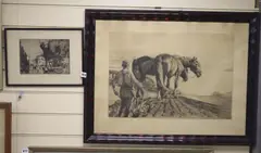 Drypoint etching by Frank Brangwyn, etching, sold Oct 2021