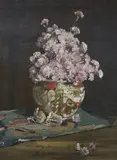 Still life of flowers in a Satsuma bowl by William Wills, oil on canvas, sold Oct 2021