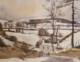 Snow at Rockbrook by John Nisbet Rha, watercolour, sold Oct 2021