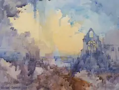 Folio of watercolours and by Michael Cadman, pastel, sold Oct 2021