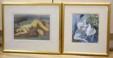 Reclining nude by John Reay, pastel, sold Oct 2021