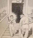 A Sticky Wicket by Leslie Gilbert Illingworth, ink, sold Oct 2021