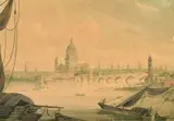 A view across the Thames towards St by R. Merrick, 1809, watercolour, sold Feb 2023