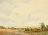 Sussex Downs by Charles Harrington, watercolour, offered Feb 2023