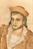 British, a head study of a male figure in costume by James Arthur Morris, watercolour and charcoal, offered Feb 2023
