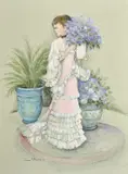 British, an elegant lady holding flowers by James Arthur Morris, watercolour, offered Feb 2023