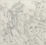 Thomas' No 39, 'Ding-Dong Cranky by Tim Marwood, pencil, sold Feb 2023