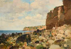 Cote Brettonne by Paul Mathey, oil on board, sold Jan 2023