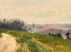 Le Chemin sur la Colline by Paul Mathey, oil on board, sold Jan 2023