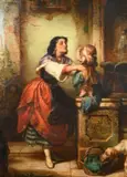 A Game of Play at the Fountain by Alfred Fowler Patten, oil on canvas, offered Jan 2023