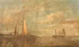 On the Scheldt by Abraham Hulk Snr, oil, sold Jan 2023
