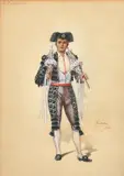 British, a costume study for a matador by William John Charles Pitcher, 1901, watercolour, sold Jan 2023