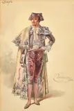 British, a costume study for a matador by William John Charles Pitcher, 1902, watercolour, sold Jan 2023
