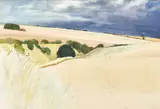 Passing storm near Abingdon by Peter Folkes, watercolour, sold Jan 2023
