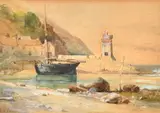 Lynmouth by Samuel Philips Jackson, watercolour, sold Jan 2023
