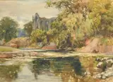 Bolton Abbey, Yorkshire by Edward Davies, watercolour, sold Jan 2023