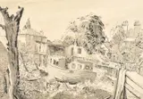 Teddington Boat Builders Yard by Karl Hagedorn, 1848, ink and wash, sold Jan 2023