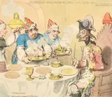 Dumourier Dining in State at St. James by James Gillray, etching, sold Jan 2023