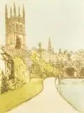 Magdalen Bridge by Richard Beer, etching and aquatint, sold Jan 2023