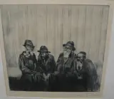 Artist: [group of four Jewish men] ca by Pollak or Pollack, 1921, etching, sold Jan 2023