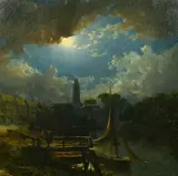 Boston from Skirbeck Quarter by Edmund John Niemann, 1861, oil on canvas, sold Nov 2022