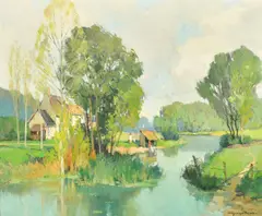 Sur le Thouaret by Georges Robin, oil on canvas, sold Nov 2022