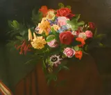 Danish, an abundant still life of mixed flowers and foliage by William Hammer, oil on canvas, offered Nov 2022