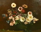 A Medley of Summer Flowers' oil on canvas by William Thomas Wood, Wood, sold Nov 2022