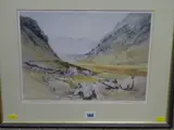 Nant Ffrancon Pass by Malcolm Edwards limited edition, print, sold Jan 2019