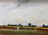 Harvest Time by Colin Allen, oil on canvas, sold Dec 2018