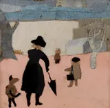 Going to School by Bim Giardelli, watercolor, sold Dec 2018