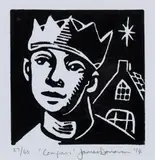 Compass by James Donovan, 2014, linocut, sold Dec 2018