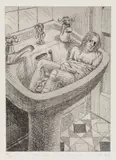 Song of the Overflow by Susan Adams etching limited edition, 2001, etching, sold Dec 2018