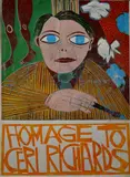 Homage to Ceri Richards' with a portrait of the artist within a Ceri Richards-style background by Paul Peter Piech limited edition, linocut, sold Oct 2018