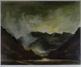 Coloured print - stormy Snowdonia by Kyffin Williams Ra limited edition, print, sold Oct 2018