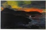 Coloured print - entitled verso 'Sunset by John Knapp-Fisher limited edition, print, sold Oct 2018
