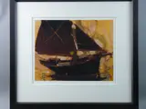 Coloured print - a yacht by Limited Edition, print, sold Oct 2018