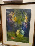 Print - still life vase with flowers by Lebadang Hoi limited edition, print, sold Aug 2018