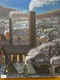 South Wales colliery & village scene by C Williams oil on canvas, 2006, oil on canvas, sold Aug 2018