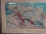 Combing for Jewels' by RICHARD HALL (Sheffield College of Art, Hull College of Art & Design, Brighton College of Art) with embossed PHX Art & signed by Large framed abstract mono, print, sold Aug 2018