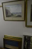 Horse drawn ploughing team at work, watercolour, signed by Ken Robinson, watercolour, sold Oct 2017