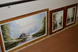 Watermill by a lake by David James, oil on canvas, sold Oct 2017