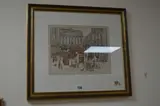 (b.1953-), The Royal Exchange, busy street scene set in the late 19th Century, by Diane Elson, watercolour and ink, sold Oct 2017