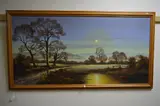 landscape, oil on canvas, signed lower right, 50cm x 100.5cm, believed by Wendy Reeves Sunset Morn, oil on canvas, sold Aug 2017